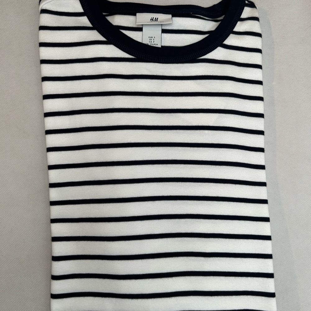 H&M Navy and White Striped Tee
